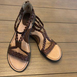 Born B.O.C. Leather Braided Gladiator Sandals 9